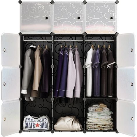 Armoire modulaire grand format 12x, solution de rangement modulable pour intérieur, pièces de fixation incluses, structure robuste (1/5)