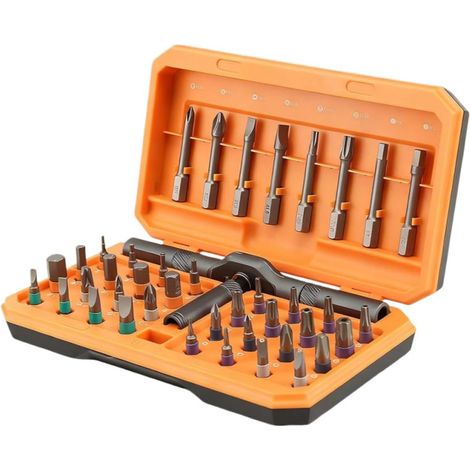 FLAMMKRAFT-Jeu de tournevis à cliquet polyvalents 42 en 1 avec boîte de rangement, durable pour la réparation de meubles et le bricolage (1/5)