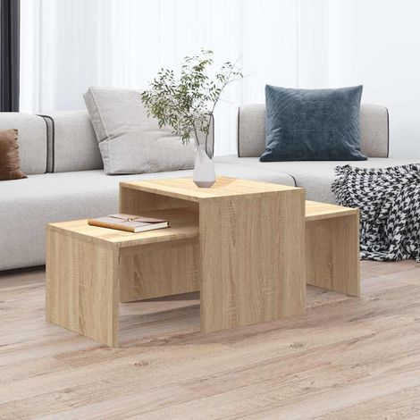 vidaXL Set Tavolini Salotto Rovere Sonoma 100x48x40 cm