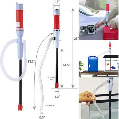 BOBLOV Pompe à siphonner électrique. Pompe submersible électrique pour liquides, sur piles (puissance de la pompe : 8L/min) (1/4)