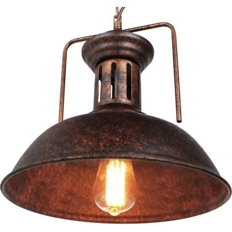 U-Do Lampe Suspension Lustre Edison E27 Loft Style Chandelier Industriel Vintage Pendentif Lumière-Rouille (1/4)
