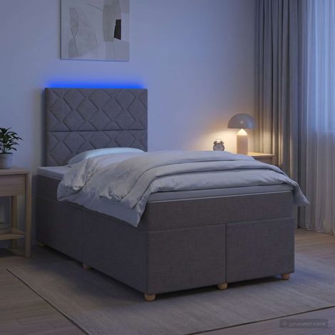 vidaXL Lit boxspring avec matelas Taupe 120 x 200 cm Tissu (1/5)