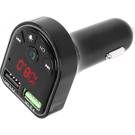 Bluetooth-Transmitter mit integrierter Umgebungsbeleuchtung, Schnellladefunktion, Freisprechfunktion und MP3-Player für Autos. (1/5)