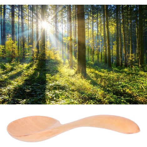 Lot de 5 cuillères à soupe à long manche en bois pour la cuisine domestique et les restaurants. (1/5)