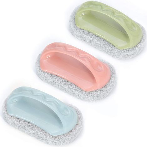 3pcs Éponge de cuisine Baignoire Piscine Brosse à récurer (1/2)