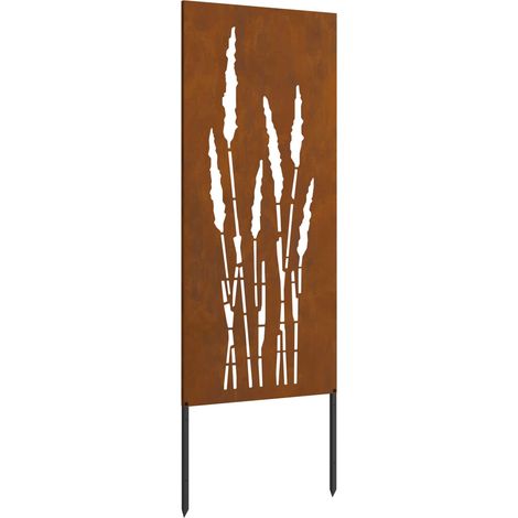 vidaXL Garden Privacy Screen Floral Rusty 50 x 140 cm Weathering Steel