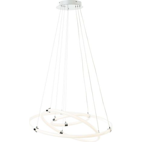 Brilliant Suspension LED Poolen 80cm chrome aluminium/plastique télécommande Dimmable en interne via la télécommande LED 60 W intégrée (flux lumineux : 8000lm, couleur de la lumière : 3000-6500K) (1/5)