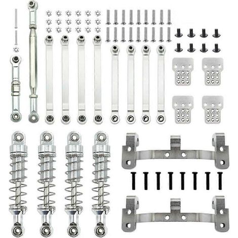 Kit de montage de tringlerie de direction en métal (3 pièces) compatible avec les pièces de mise à niveau de voiture à l'échelle 1/12 MN D90 MN-90 MN99S. (1/5)