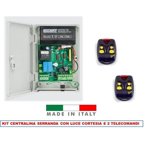 KIT CENTRALINA SERRANDE CON TELECOMANDI  E LUCE DI CORTESIA NORTON