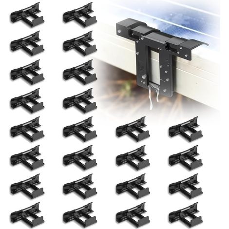24 Pièces Clips de Drainage Pour Panneau Solaire 30mm, Clip de Vidange de Boues pour Panneau Photovoltaïque Clips de Nettoyage de Module PV pour Dévacuation de L'eau (1/5)