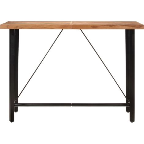 Table de bar 150x70x107 cm bois massif d'acacia et fer (1/5)