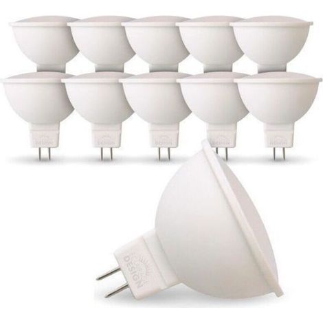Pack of 10 GU5.3 MR16 12V 5W LED Bulbs (Equivalent to 40W) Color Temperature: Warm White 2700K (1/4)