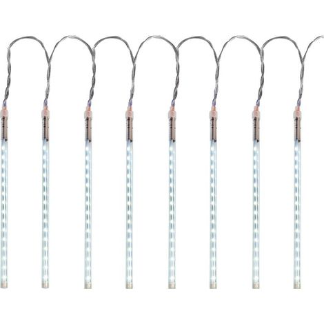 Lichterkette MagicHome Weihnachten Icicle, 240 LED kaltweiß, 8 Eiszapfen, Wasserfalleffekt, 230 V, 50 Hz, IP44, für außen, Beleuchtung, L-2,50 x 0,30 (1/3)