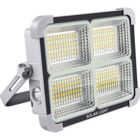 150 W wiederaufladbarer LED-Flutlicht, tragbare Baustellenlampe von Fosingut mit Solarpanel, wiederaufladbarer Batterie/6 Modi/Magnet/11000 mAh Powerbank/wasserdichte Arbeitslampe für Camping, Angeln,