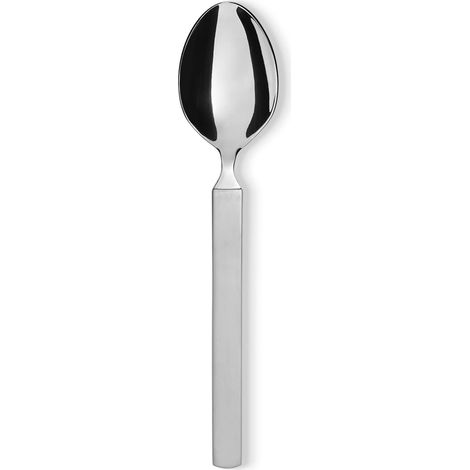 Alessi 4180/4 Dry Cucchiaio da Dessert in Acciaio Lucido con Manico Satinato, Set da 6 (1/4)