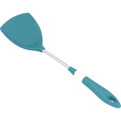 Ustensiles de cuisine en silicone, en acier inoxydable et silicone, isolation thermique, anti-brûlures, prise en main confortable, spatule (1/5)