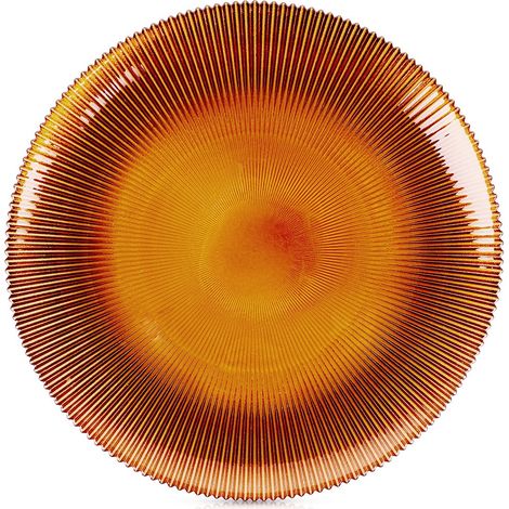 Plato llano de cristal ámbar de 28 cm