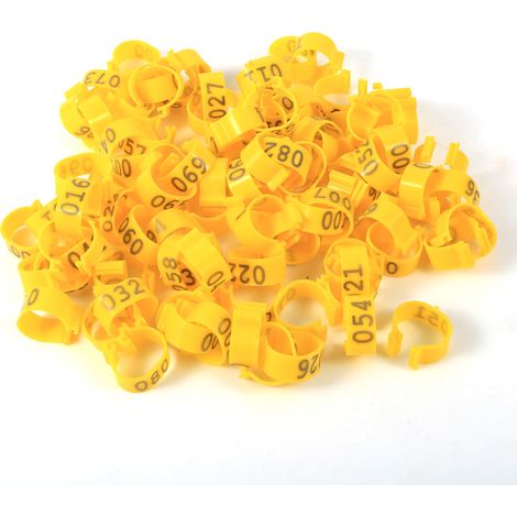 Bague De Jambe Pour Volaille - Plastique 16mm Numérotée 001-100 - Pour Poules Canards Oies - Lot De 100 Pièces (1/3)