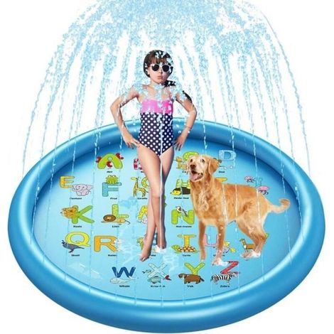 Tapis de jeu Sprinkle & Splash - Jet d\\'eau 170CM PVC - Piscine de Jeux pour Enfant - Bleu (1/4)