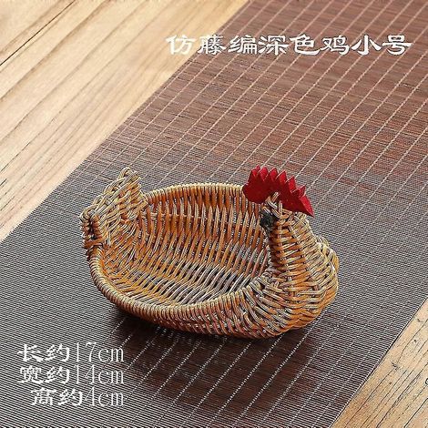 Obstkorb aus Rattan, Aufbewahrungskorb für den Haushalt, Aufbewahrungskorb mit Tiermotiven aus Rattan, multifunktionale Dekoration – kleines Huhn