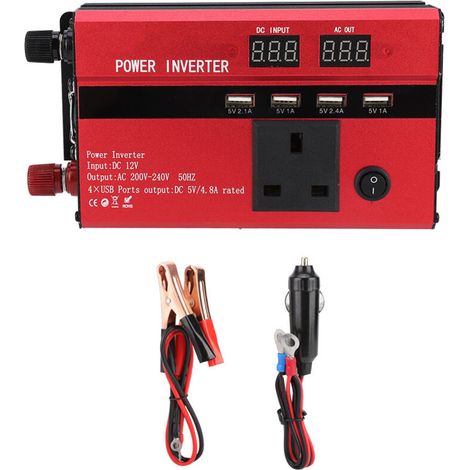 Onduleur Solaire 600W Portable avec USB et LED, Convertisseur 24V/220V 300W pour Camping et Urgence