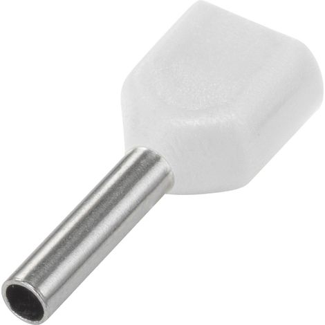Embout double d'extrémité de câble TRU COMPONENTS TE050-08WT 0.5 mm² x 8 mm partiellement isolé blan (1/3)