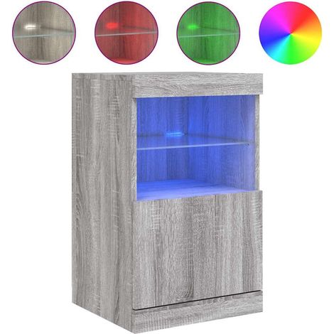 Maison Exclusive - Aparador con luces LED gris Sonoma 41x37x67 cm