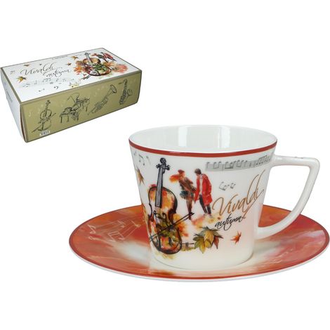 Tasse mit Untertasse Antonio Vivaldi Herbst Carmani Geschenktee (1/5)