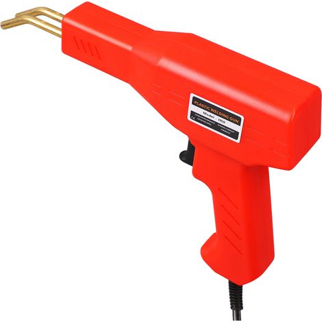 Kit de Soudure Plastique pour Pare-Choc Auto 110V Prise Américaine, Poste à Souder avec Transformateur en Cuivre Pur, Pistolet Rouge Nouveau Standard US + 4 Sortes de Clous (50 par Type) + Pince, Coff