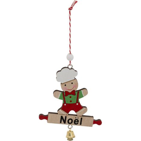 Omino di pan di zenzero in legno h.9cm - Feeric lights & christmas (1/2)