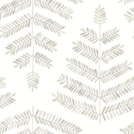 Papier peint rouleau auto-adhésif - Feuilles de Fougère - Neutre (1/2)