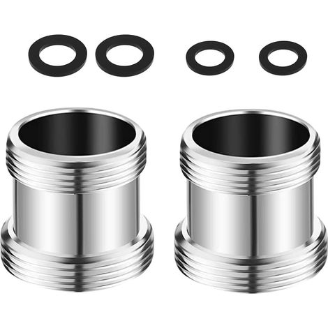 Confezione da 2 adattatori per rubinetto maschio-maschio in ottone da 22/24 mm per cucina e bagno - Connettore e adattatore per aeratore per rubinetto M22/M24
