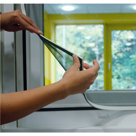 Moustiquaire de fenêtre aimantée 100x120cm – Installation rapide sans perçage – Protection efficace contre les insectes volants – Fibre de verre résistante – Schellenberg (1/6)
