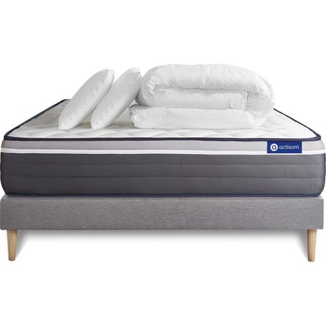 Pack Colchón gris espuma viscoelástica 140 x 190