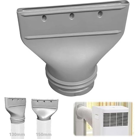 Adaptateur Tuyau Climatiseur Mobile, Embout Plat Climatiseur Mobile Fenêtre, pour Tuyau Evacuation Clim de 130 mm/150 mm, Kit De Ventilation (1/5)