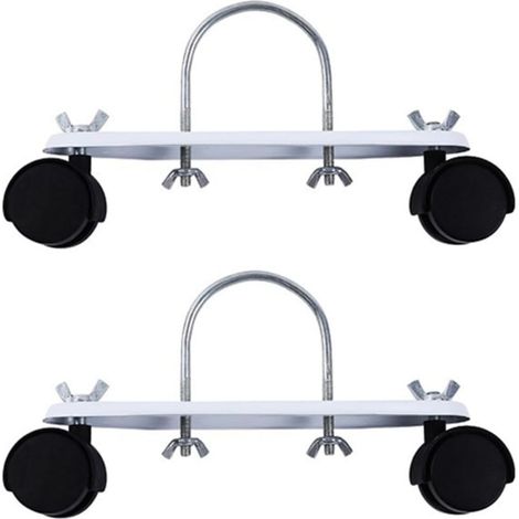 Lot de 2 supports pour radiateurs électriques - Base à roulettes pour radiateurs électriques - Support mobile spécial avec roulettes (noir) (1/4)