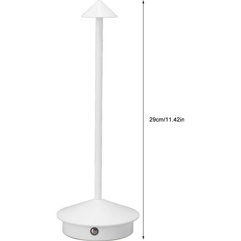 Lampadaire de table sans fil en fer blanc rechargeable, 3 températures de couleur réglables, lampe de chevet pour maison dortoir bureau (1/5)