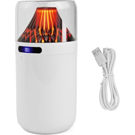 Portable car humidifier and aroma diffuser with 7-color LED night light, USB powered for car, home, office and bedroom (white battery) 350 ml (1/2)