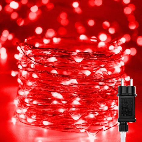 20 m 200 LED Christmas Tree Lights Copper Wire Waterproof Outdoor Indoor Decoration Lamp Chain for Tree, Party, Wedding, Garden, Halloween, Red (1/5)