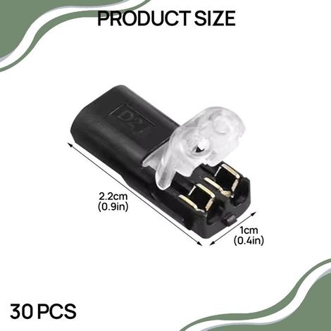 30PCS Connecteur Etanche 2 Fils,Connecteur Electrique Etanche 12v,Raccord Electrique Etanche,Connecteur Automobile,Adaptés aux Câbles 18-22 AWG, pour Éclairage LED et Électronique Automobile (1/5)