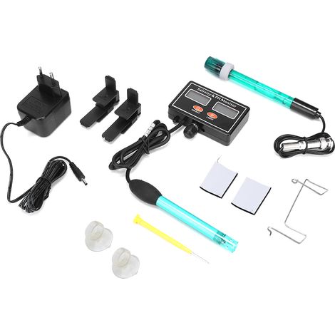 Testeur pH et Salinité SA-2587 Moniteur en ligne pour aquarium et piscine Compensation automatique de température Écran LCD (1/5)
