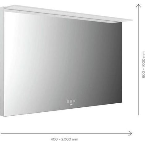 Miroir lumineux LED MI 200+ Voile lumineux Acr Touch-commande 1300x800mm