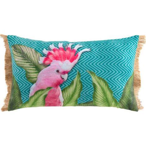 Coussin Déco à Motifs "Wallys" 30x50cm Bleu (1/3)