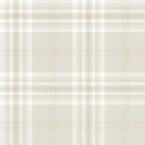 Catherine Lansfield Kelso Check Cream Wallpaper Check Pattern Paste The Paper (1/4)