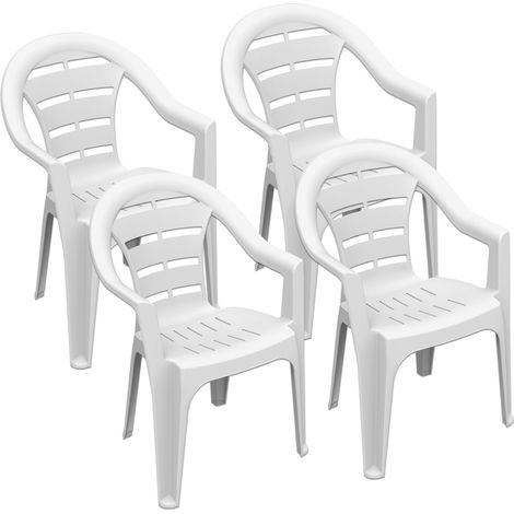 MAURY'S SET 4 SEDIE MOYO IMPILABILI DA ESTERNO COLOR  BIANCO 54 X 56 X H81 CM (1/5)