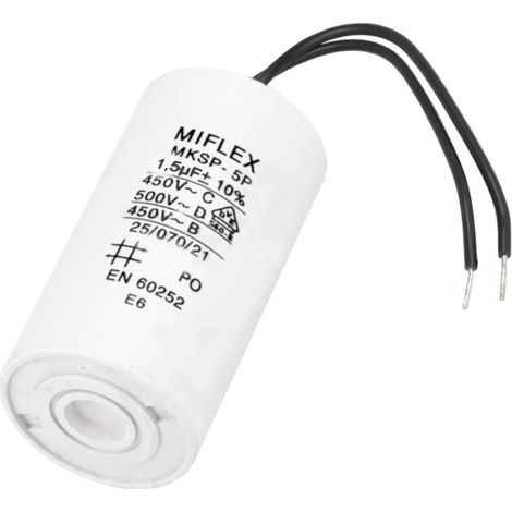 Condensatore motore 1,5uF 450V cavo molto piccolo (1/4)