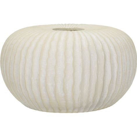 Vaso Icicle basso e largo in magnesio crema