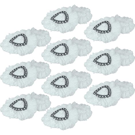 vhbw 20x Serpillères compatible avec Vileda Easy Wring & Clean, Turbo Easy Wring balai nettoyant - microfibre, noir / blanc