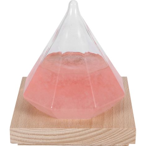 Bouteille en verre météo forme diamant distinctif décoration maison cadeau anniversaire rose (1/5)