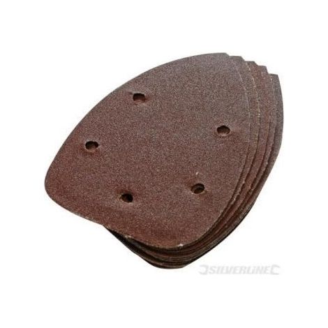 10 FEUILLES ABRASIVES AUTO-AGRIPPANTES 140 MM GRAIN 80 SILVERLINE 457035 (1/3)